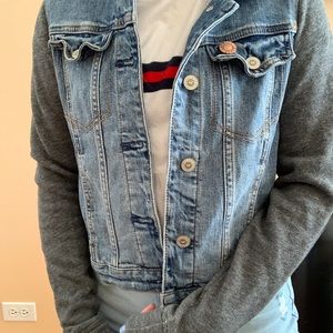 hollister denim jacket with hood